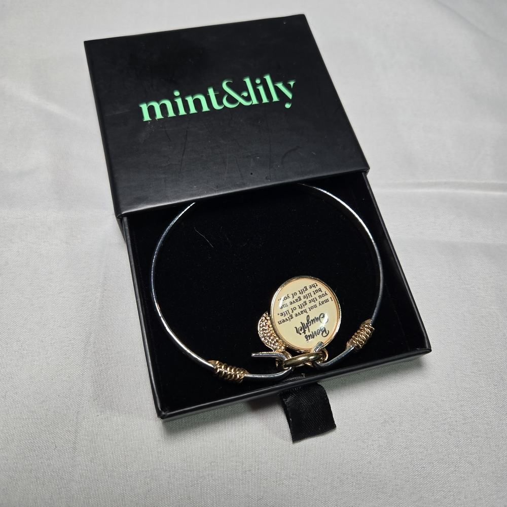Mint & Lily Bracelet Bonus Daughter with "A" Charm Bangle